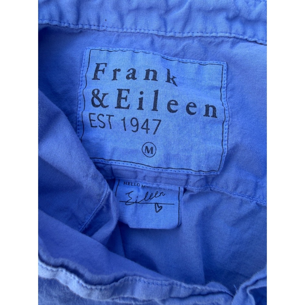 Frank & Eileen Eileen Organic Cotton Italian Fabric Button Up Shirt M Periwinkle - Picture 7 of 8